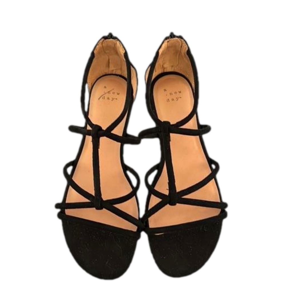 A New Day Samina Microsuede Gladiator Sandals, Size 7.5, Black - Picture 2 of 8